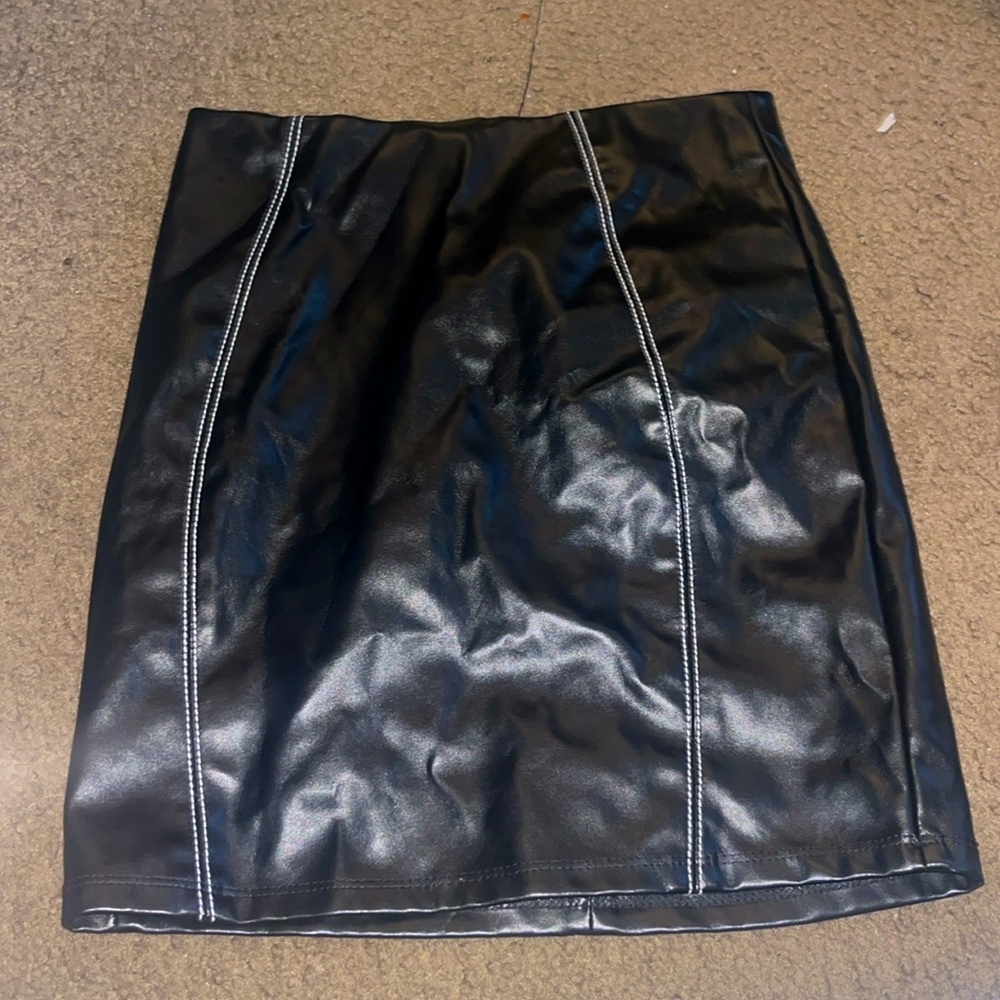 leather mini skirt